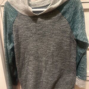 The Children's Place Gray and Teal Long Sleeve Hoodie